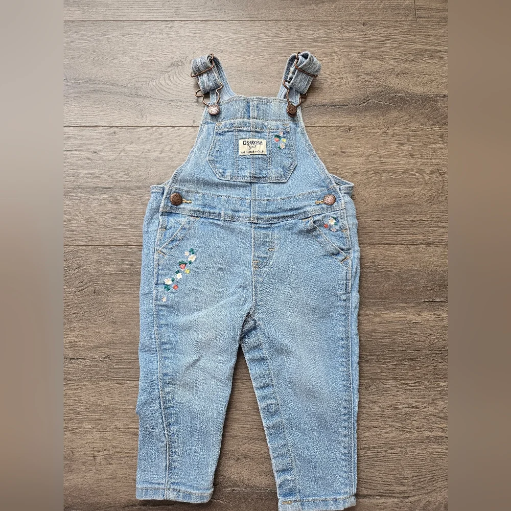OshKosh B'gosh Vintage Denim Overalls Infant Size 6 Month